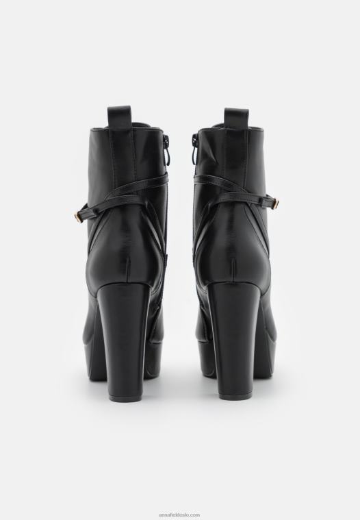 Anna Field kvinner ankelstøvletter med snøre svart P266L2020