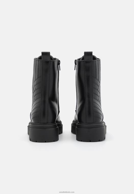 Anna Field kvinner ankelstøvletter med snøre svart P266L2027