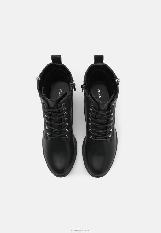Anna Field kvinner ankelstøvletter med snøre svart P266L2040