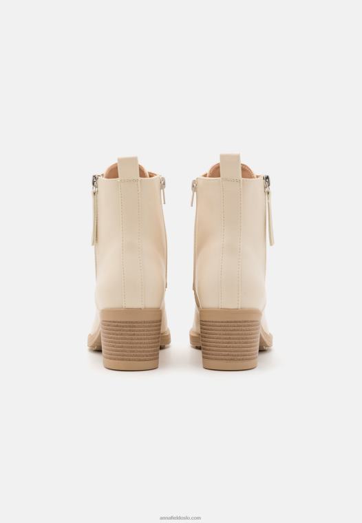 Anna Field kvinner ankelstøvletter med snøring off-white P266L2043