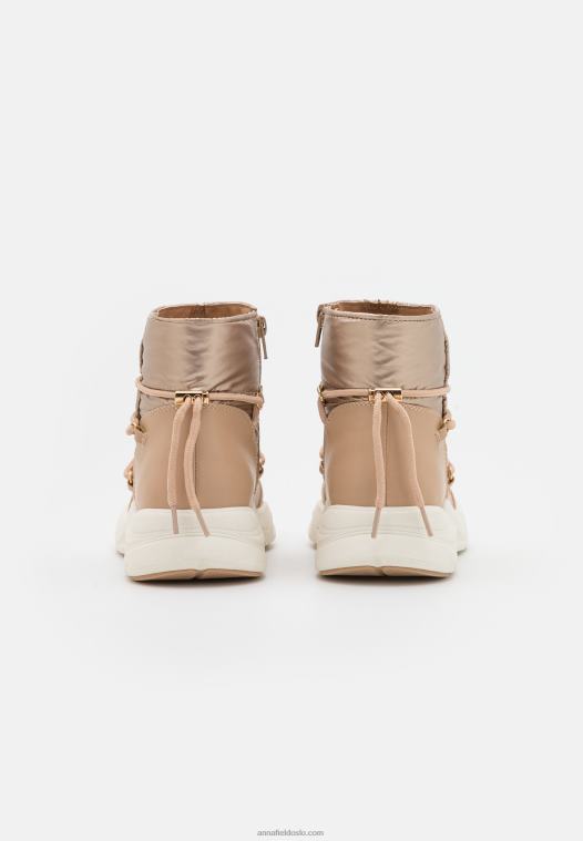 Anna Field kvinner ankelstøvletter rosa gullfarget P266L1975