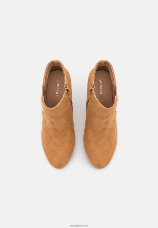 Anna Field kvinner høyhælte ankelstøvletter beige P266L1947