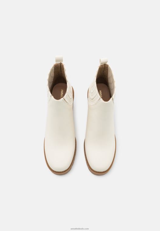 Anna Field kvinner høyhælte ankelstøvletter hvite P266L1960