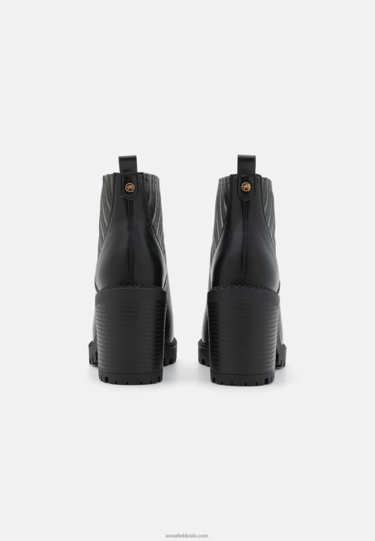 Anna Field kvinner høyhælte ankelstøvletter svarte P266L1900