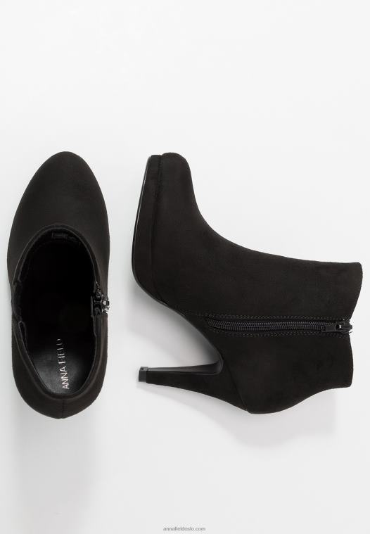 Anna Field kvinner høyhælte ankelstøvletter svarte P266L1985