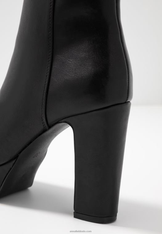 Anna Field kvinner høyhælte ankelstøvletter svarte P266L2059