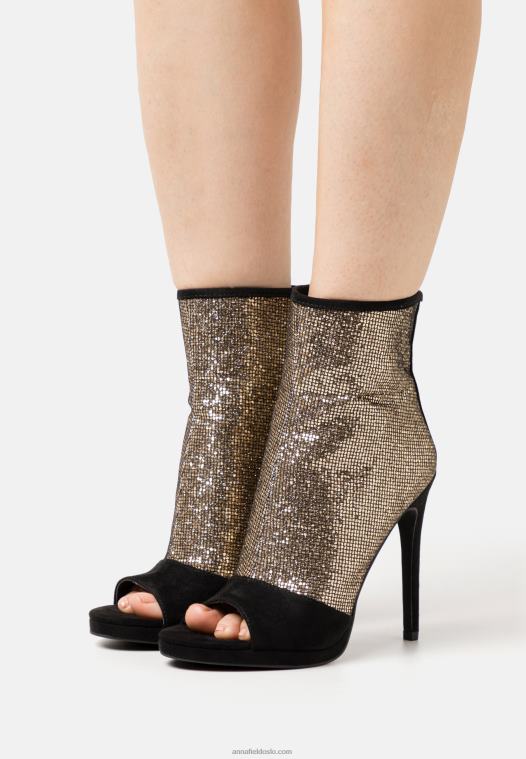 Anna Field kvinner klassiske ankelstøvletter gull P266L1915