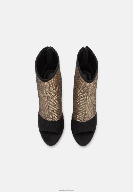 Anna Field kvinner klassiske ankelstøvletter gull P266L1915