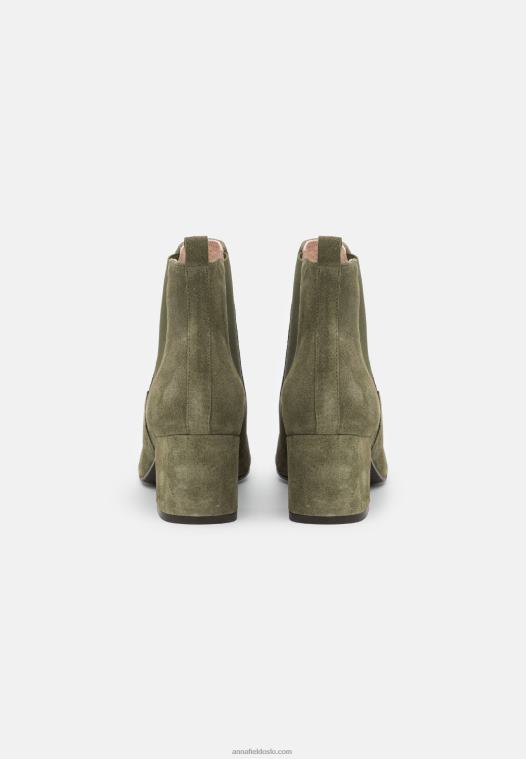 Anna Field kvinner klassiske ankelstøvletter i oliven P266L1977