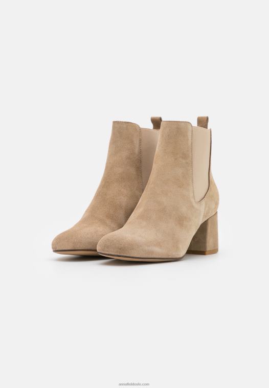 Anna Field kvinner klassiske ankelstøvletter i skinn beige P266L1893