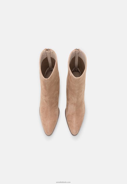 Anna Field kvinner klassiske ankelstøvletter i skinn beige P266L1986