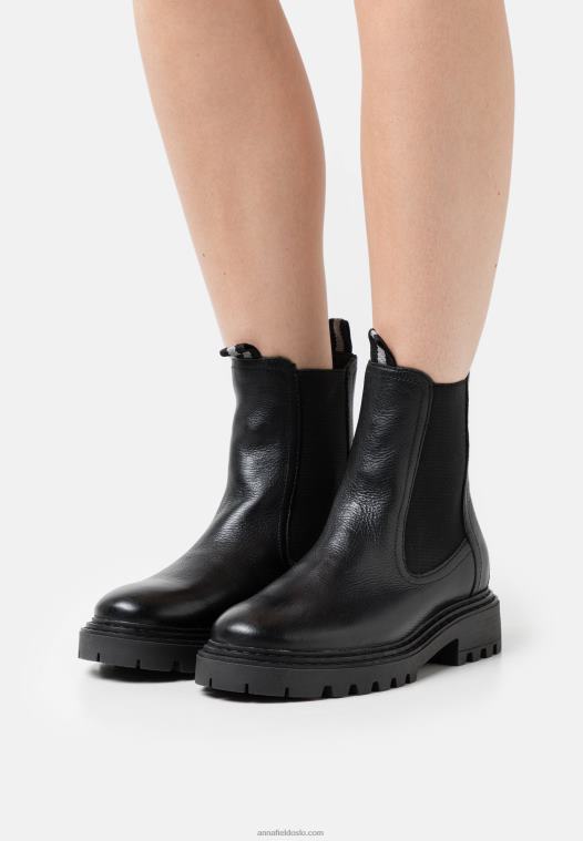 Anna Field kvinner klassiske ankelstøvletter i skinn svart P266L1971