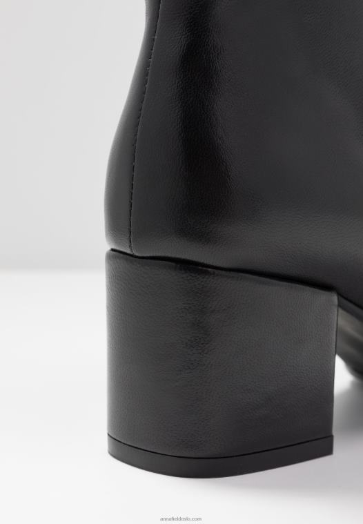 Anna Field kvinner klassiske ankelstøvletter i skinn svart P266L1980