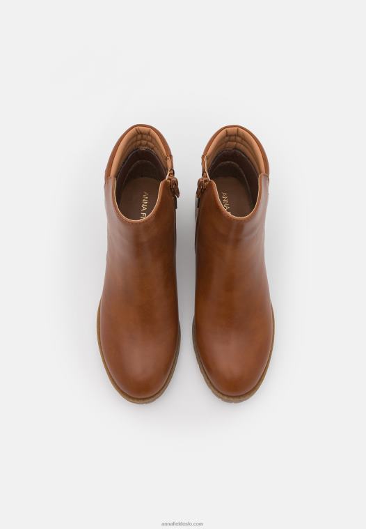 Anna Field kvinner klassiske ankelstøvletter konjakk P266L1948