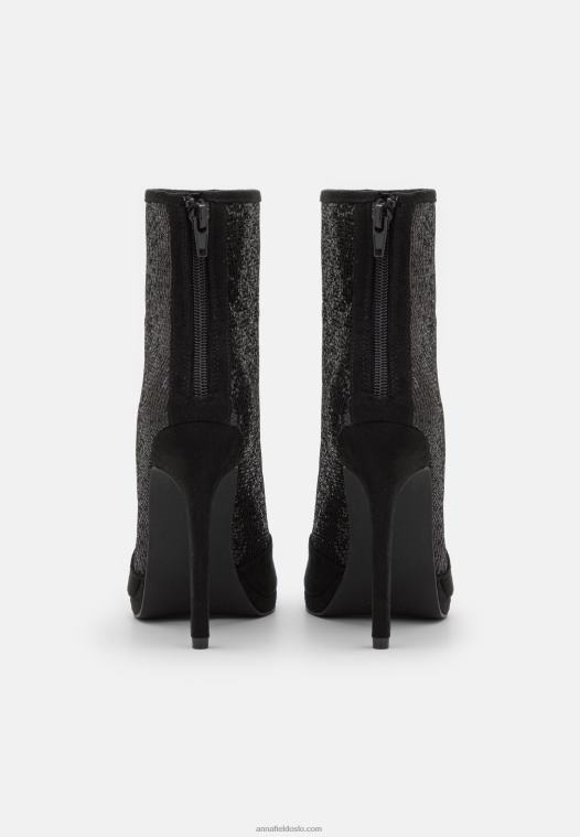 Anna Field kvinner klassiske ankelstøvletter svart P266L1929