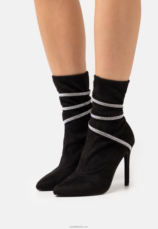 Anna Field kvinner klassiske ankelstøvletter svart P266L1939