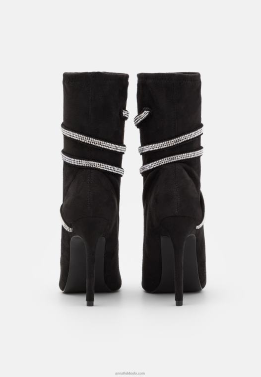 Anna Field kvinner klassiske ankelstøvletter svart P266L1939