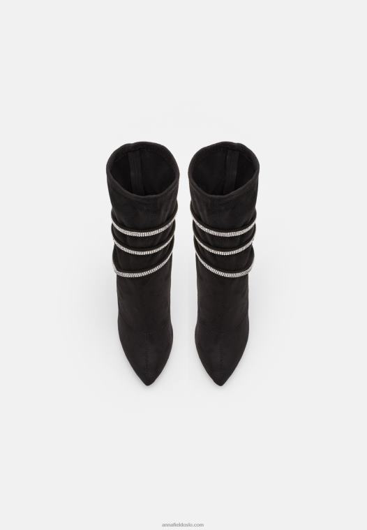 Anna Field kvinner klassiske ankelstøvletter svart P266L1939