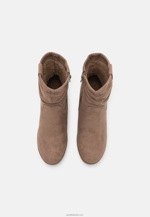 Anna Field kvinner vinterstøvlett kile ankelstøvletter taupe P266L2063