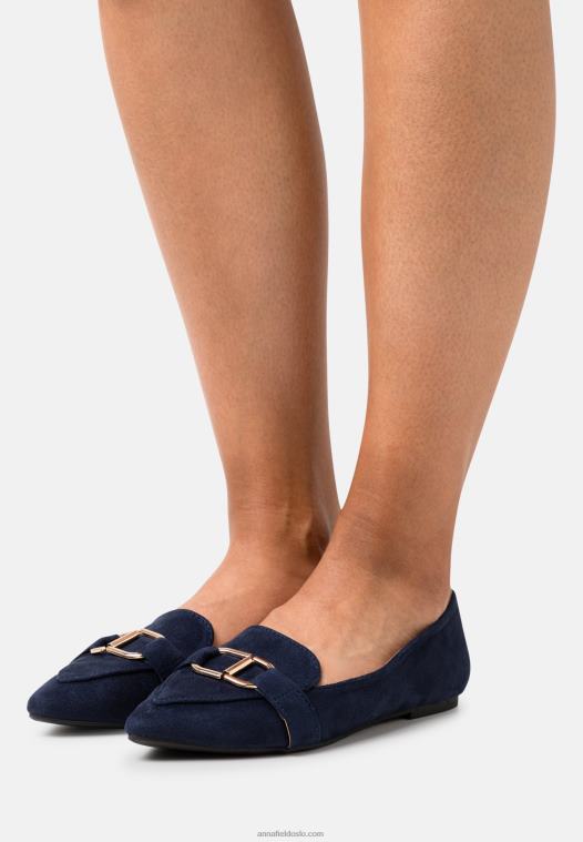 Anna Field kvinner anas ballet pumps mørkeblå P266L2147