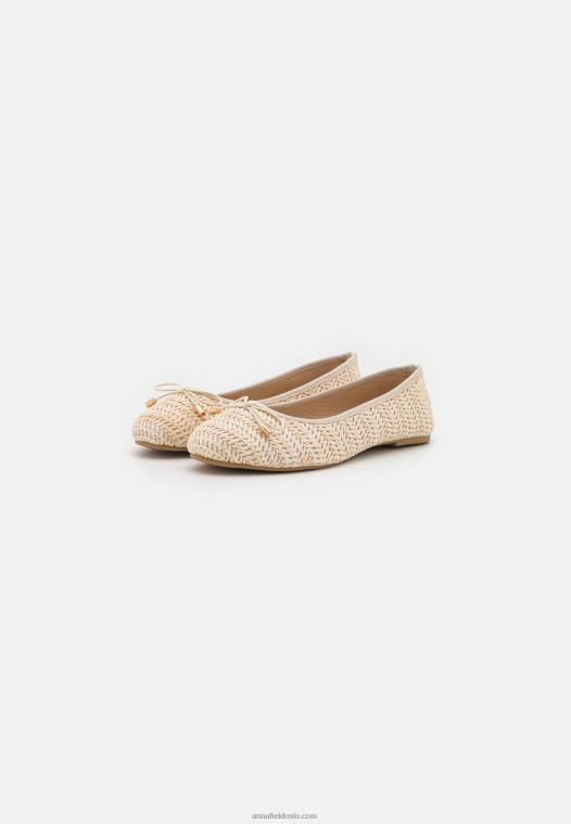 Anna Field kvinner ballett pumps beige P266L2154