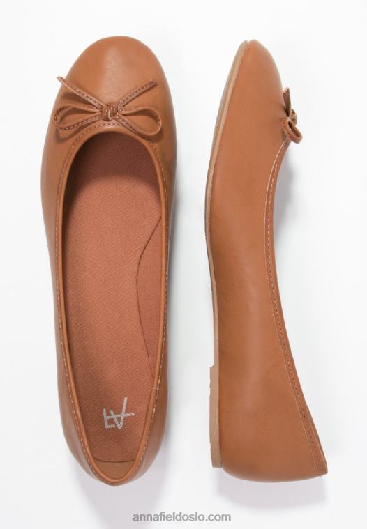 Anna Field kvinner ballett pumps cognac P266L2088