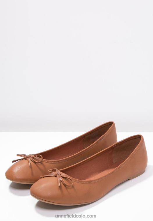 Anna Field kvinner ballett pumps cognac P266L2088