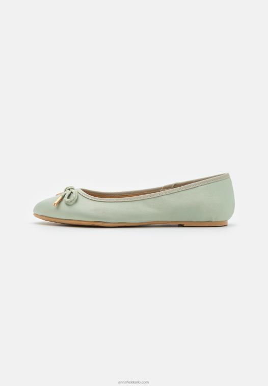 Anna Field kvinner ballett pumps grønn P266L2149