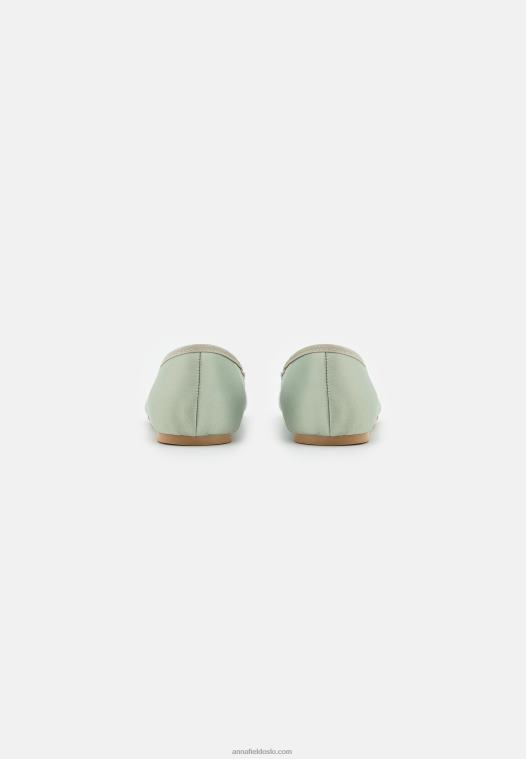 Anna Field kvinner ballett pumps grønn P266L2149