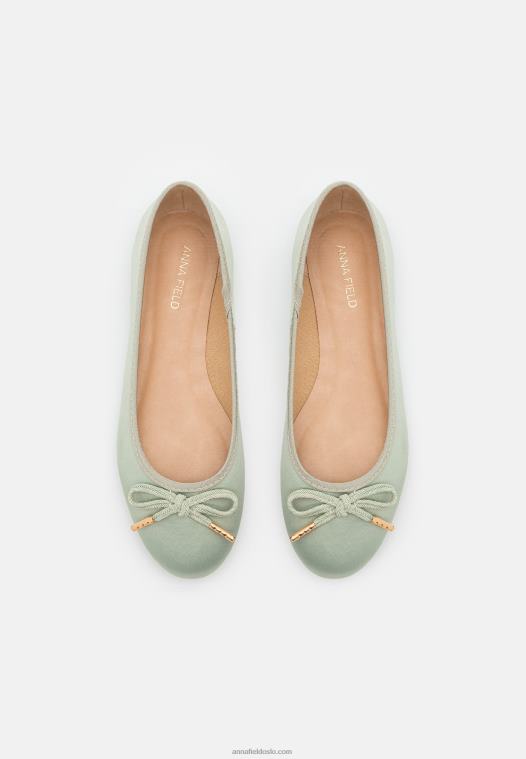 Anna Field kvinner ballett pumps grønn P266L2149