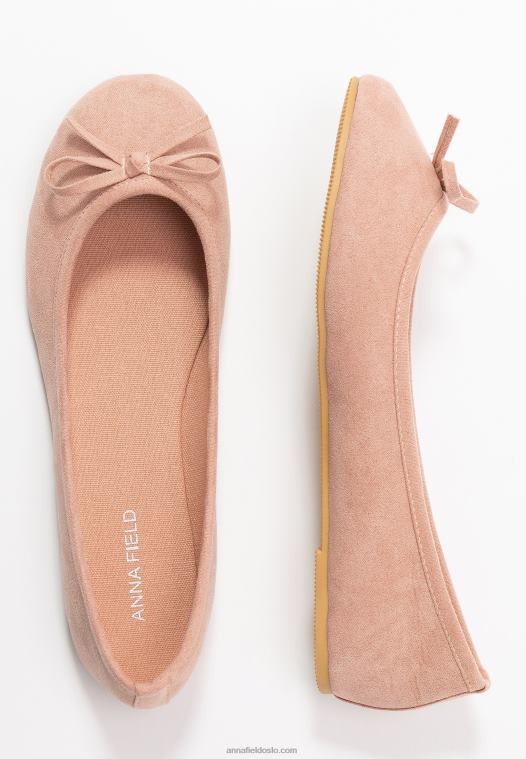Anna Field kvinner ballett pumps lys rosa P266L2070