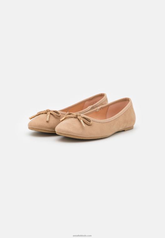 Anna Field kvinner ballett pumps taupe P266L2095