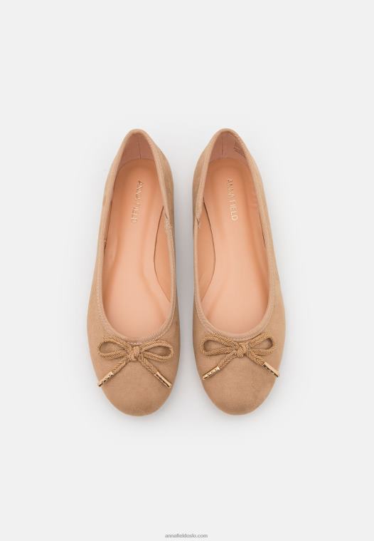 Anna Field kvinner ballett pumps taupe P266L2095
