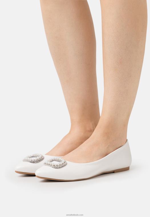 Anna Field kvinner ballettpumper hvit P266L2098