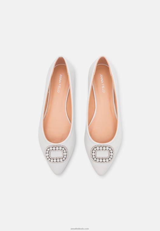 Anna Field kvinner ballettpumper hvit P266L2098