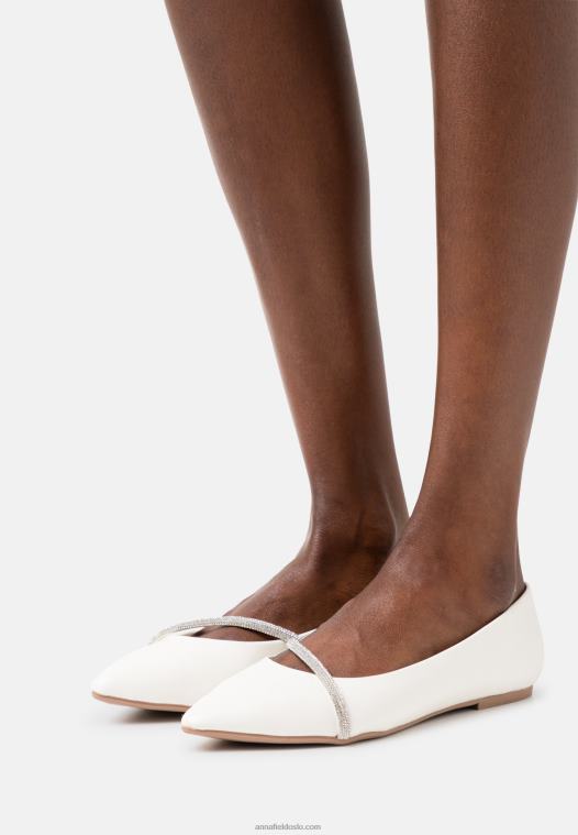 Anna Field kvinner ballettpumper hvit P266L2099