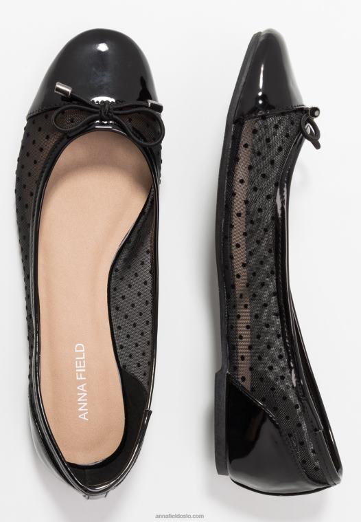 Anna Field kvinner ballettpumper svart P266L2071