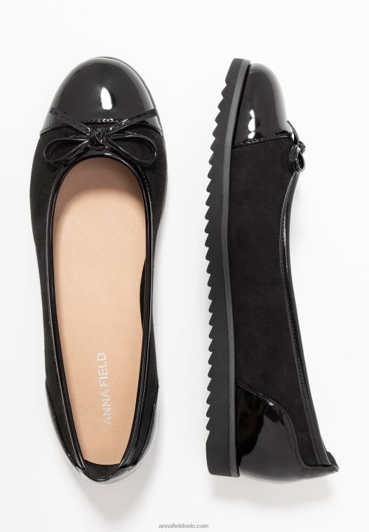 Anna Field kvinner ballettpumper svart P266L2074