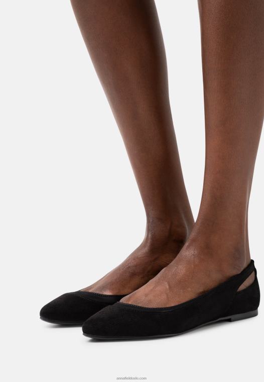 Anna Field kvinner ballettpumper svart P266L2089