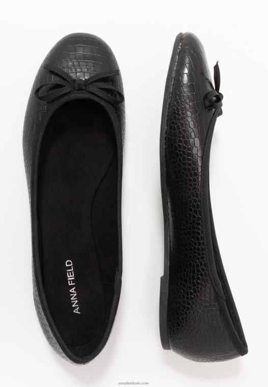 Anna Field kvinner ballettpumper svart P266L2132