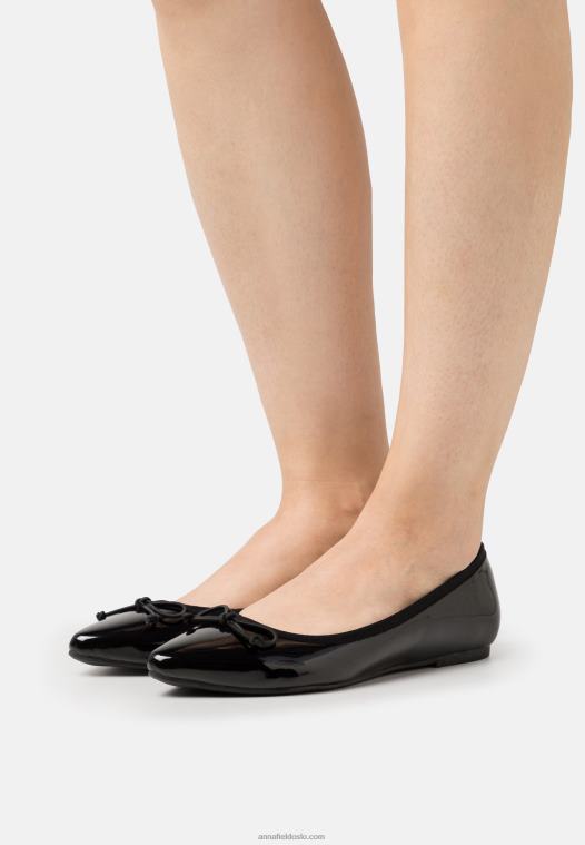Anna Field kvinner ballettpumper svart P266L2140