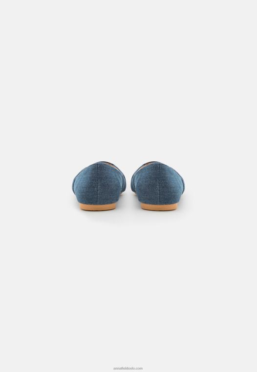 Anna Field kvinner peeptoe ballet pumps blå P266L2120