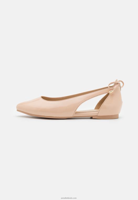 Anna Field kvinner skinn ballett pumps beige P266L2086