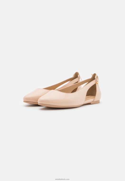 Anna Field kvinner skinn ballett pumps beige P266L2086