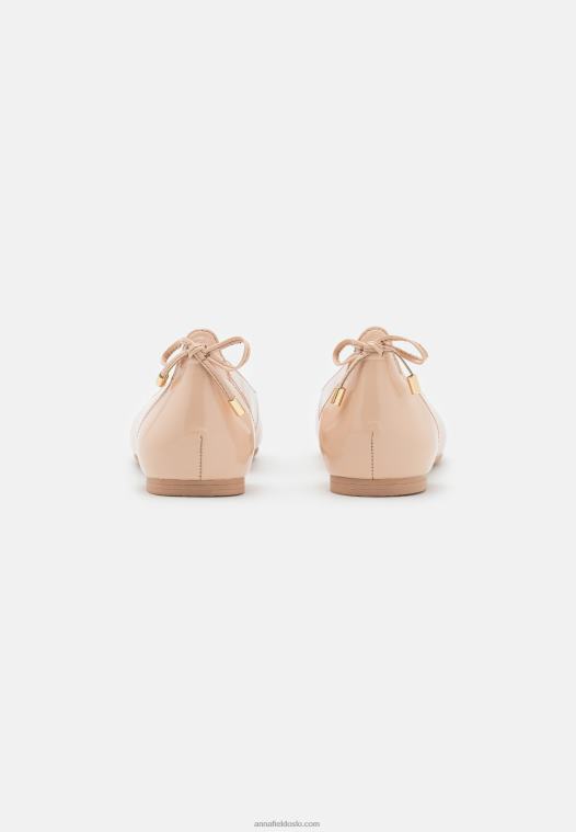 Anna Field kvinner skinn ballett pumps beige P266L2086
