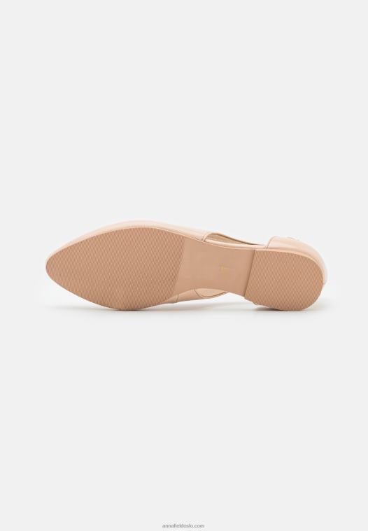 Anna Field kvinner skinn ballett pumps beige P266L2086