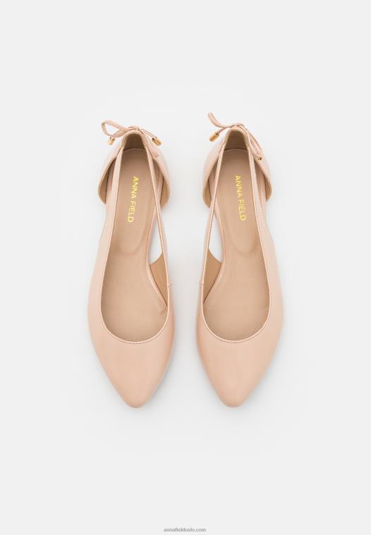 Anna Field kvinner skinn ballett pumps beige P266L2086