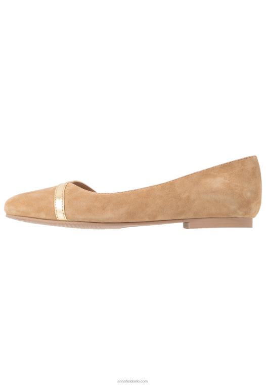 Anna Field kvinner skinn ballett pumps beige P266L2106