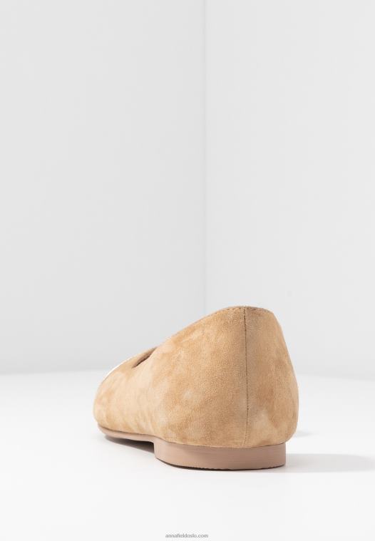 Anna Field kvinner skinn ballett pumps beige P266L2106