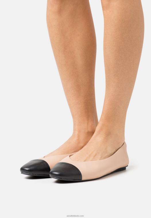 Anna Field kvinner skinn ballett pumps beige P266L2116